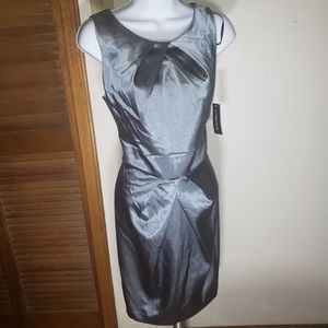 Silver Pleated Cocktail Dress 4/40